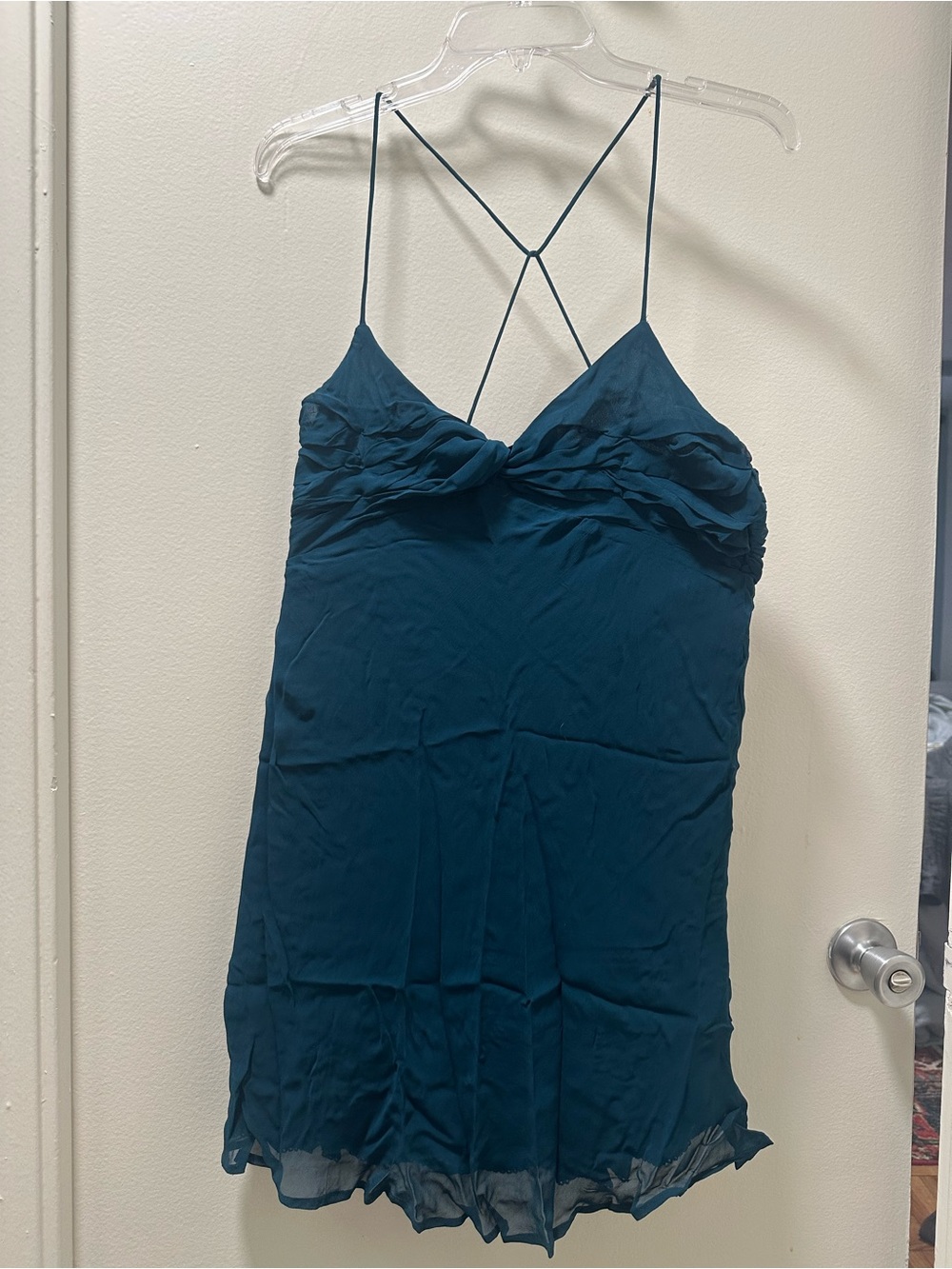 Anthropologie Teal Cross-Back Strappy Dress